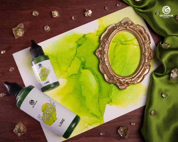 Octopus Fluids Alkoholtinte für Fluid Art, Resin und Mixed Media Lime grün 30 ml