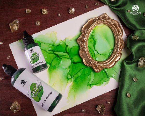 Octopus Fluids Alkoholtinte Alcohol Ink für Fluid Art und Resin Lucky Green Grün