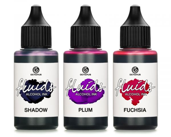 Octopus Fluids Alcohol Ink Set Shadow Plum Fuchsia Alkoholtinte für Fluid Art und Resin