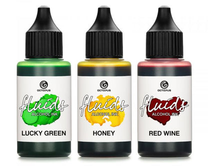 Octopus Fluids Alkoholtinten-Set Lucky Green Honey Red Wine