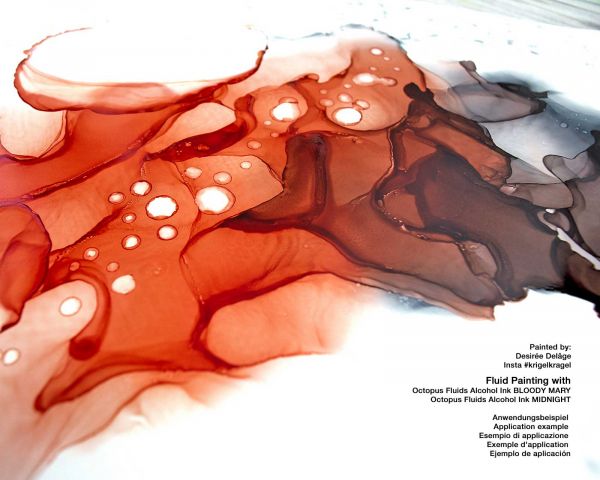 Octopus Fluids Alcohol-Ink Starterset CIRCLE Bloody Mary, Sunlight, Sapphire, Lucky Green, Brownie