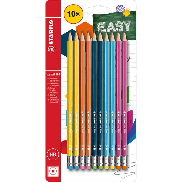 STABILO pencil 160 HB 10er BL Gummikapsel