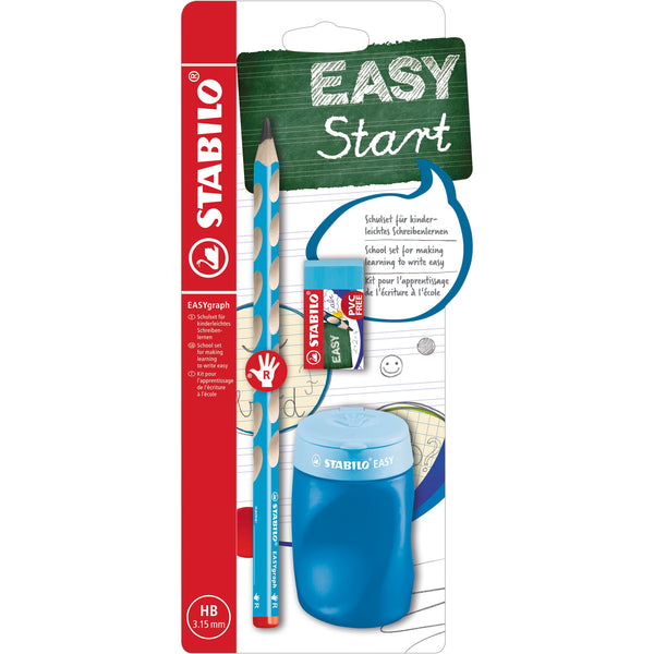 STABILO EASYgraph School Set blau R mit Spitzer und Radierer