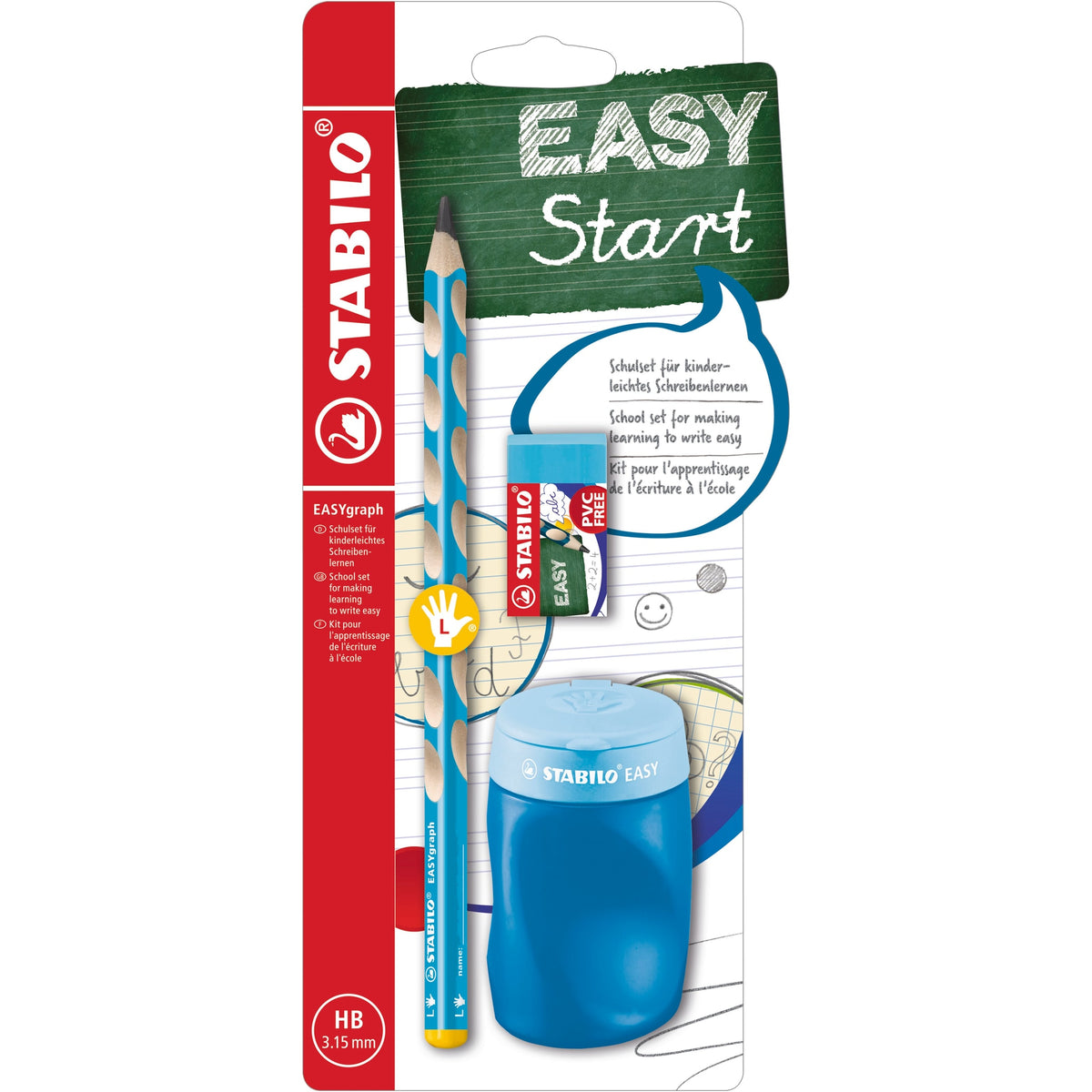 STABILO EASYgraph School Set blau L mit Spitzer und Radierer – Ansicht 1