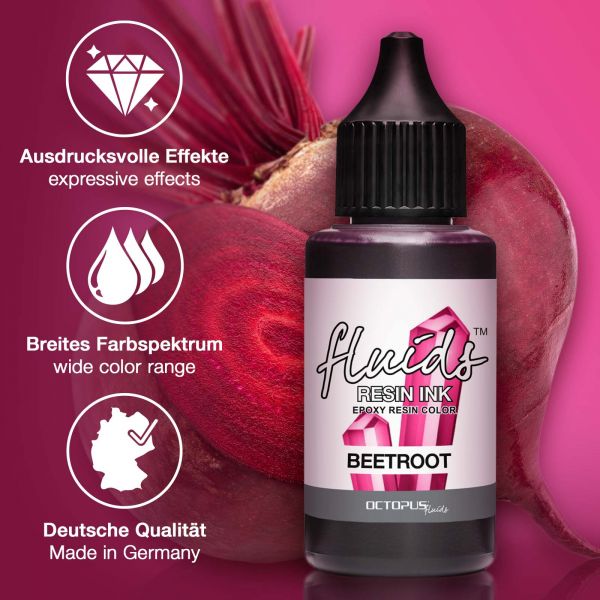 Octopus Fluids Resin Ink BEETROOT Rot transparent Alcohol Ink
