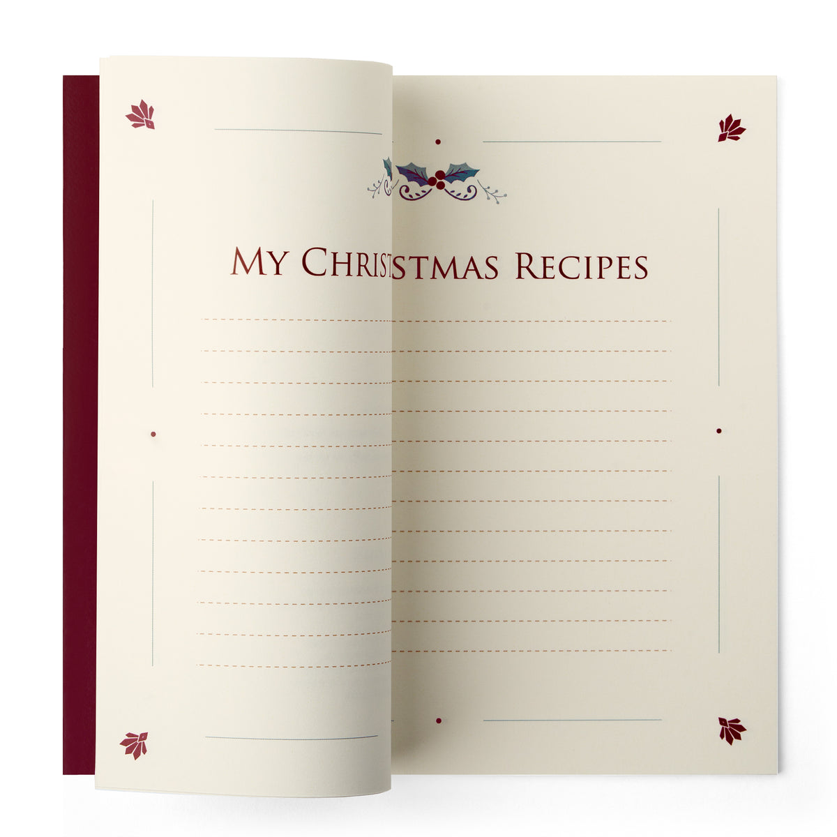 BENU Christmas Cheer Geschenkset mit Christmas Punch Füllfederhalter – Rezeptbuch geöffnet
