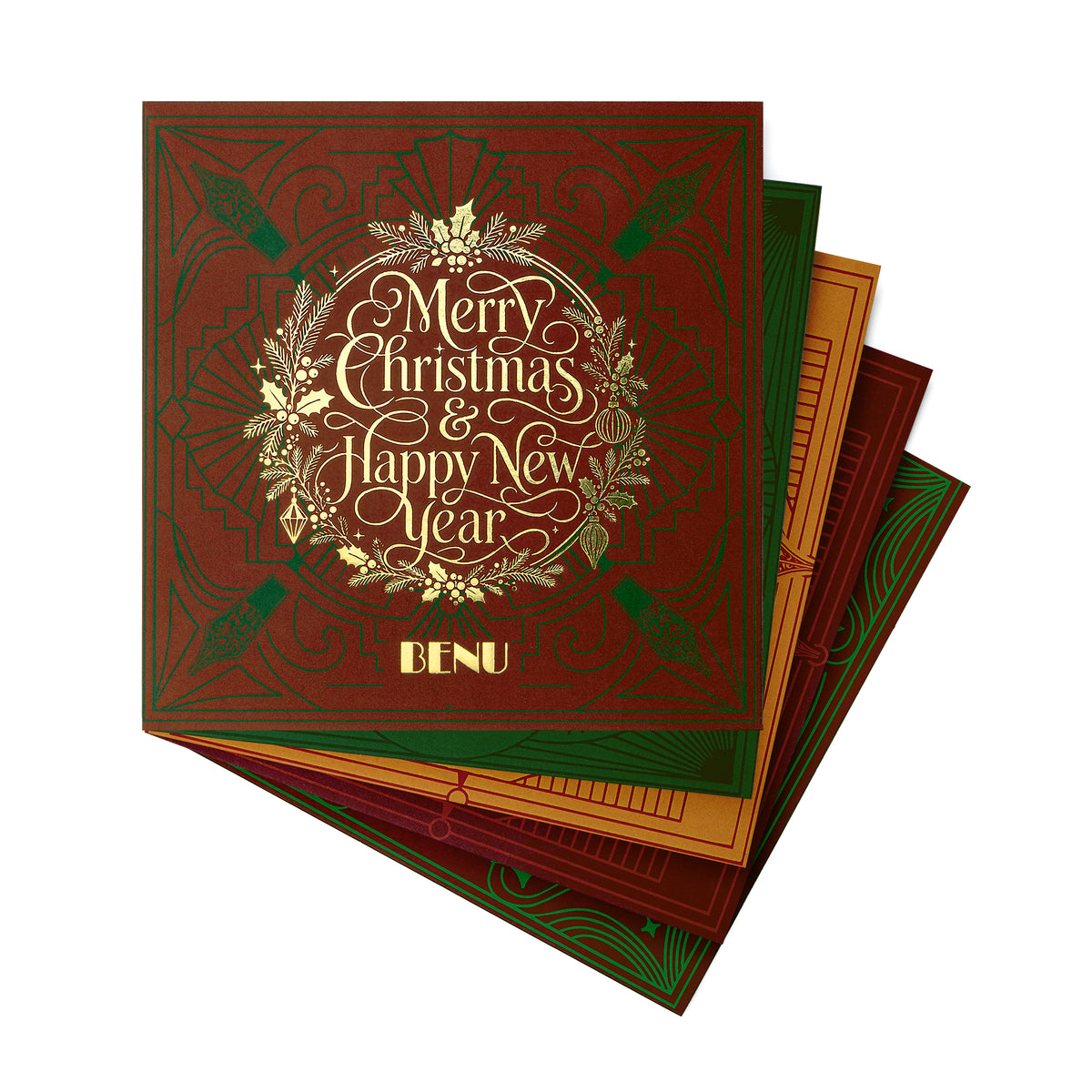 BENU Christmas Cheer Geschenkset mit Christmas Punch Füllfederhalter – Grußkarten-Set
