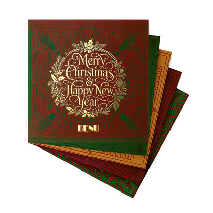 BENU Christmas Cheer Geschenkset mit Christmas Punch Füllfederhalter – Grußkarten-Set