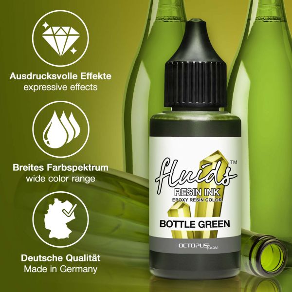 Octopus Fluids Resin Ink BOTTLE GREEN transparent Grün