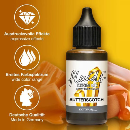 Octopus Fluids Alcohol-based Resin Ink BUTTERSCOTCH transparent yellow