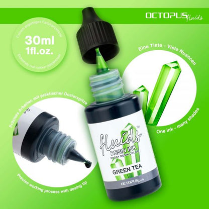 Octopus Fluids Resin Ink GREEN TEA transparentes Grün