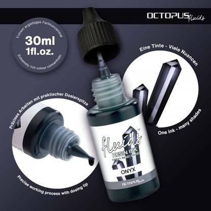 Octopus Fluids Alcohol Ink Resin Ink ONYX Schwarz transparent
