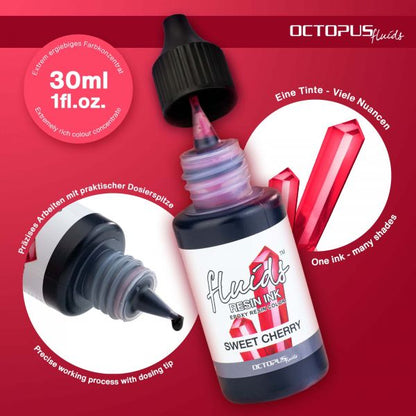 Octopus Fluids Resin Ink Sweet Cherry Transparent Red