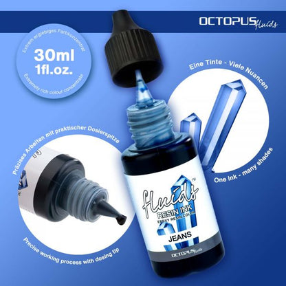 Octopus Fluids Resin Ink JEANS transparent Blue