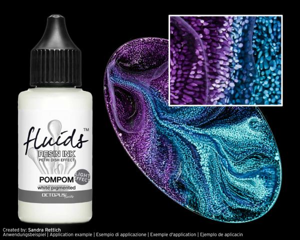 Octopus Fluids Resin Ink POMPOM Alcohol Ink für Gießharz Petri-Dish-Effekt Light Weiß