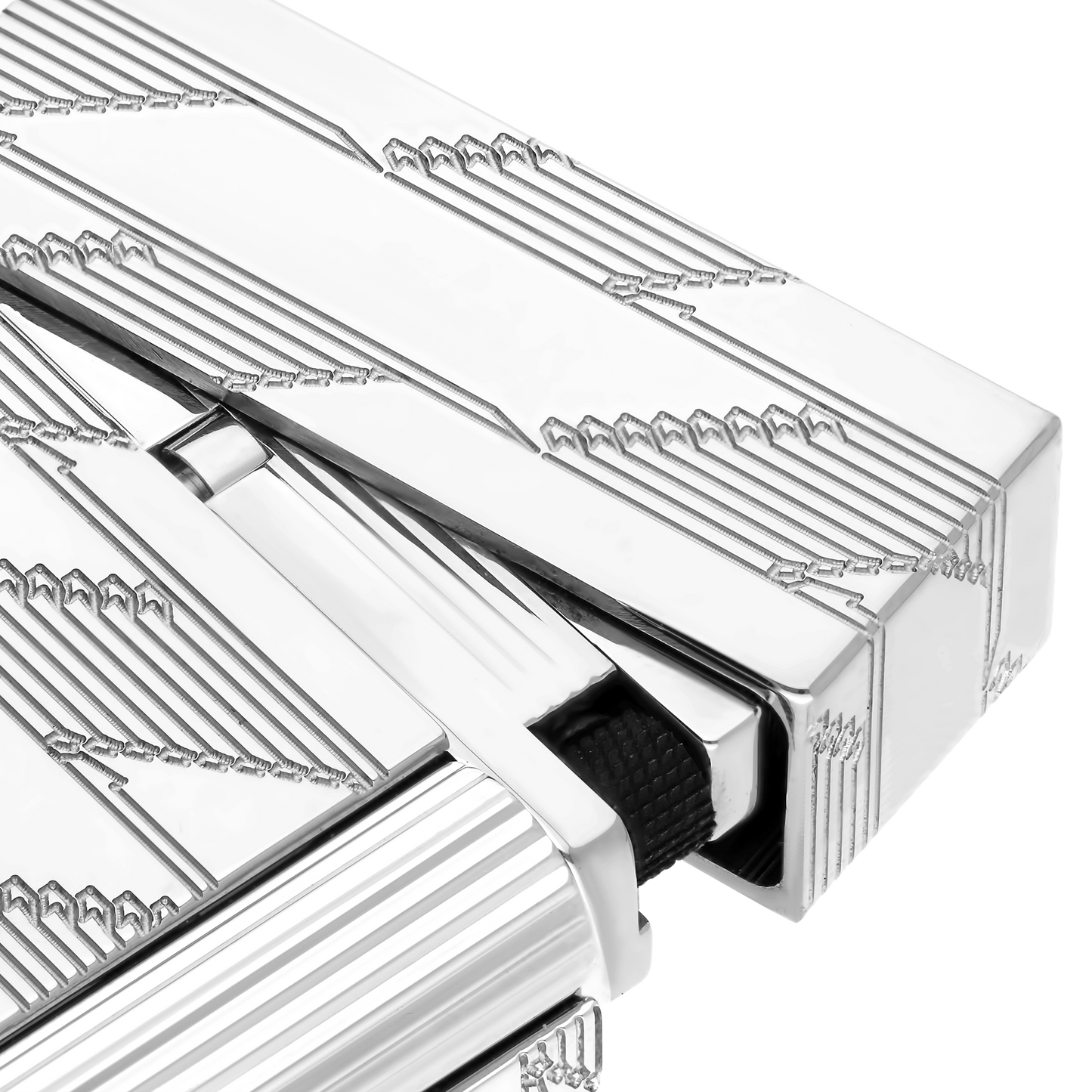 ST Dupont Lighter Ligne 2 Monogram, Palladium, Ltd. Edt., Silver