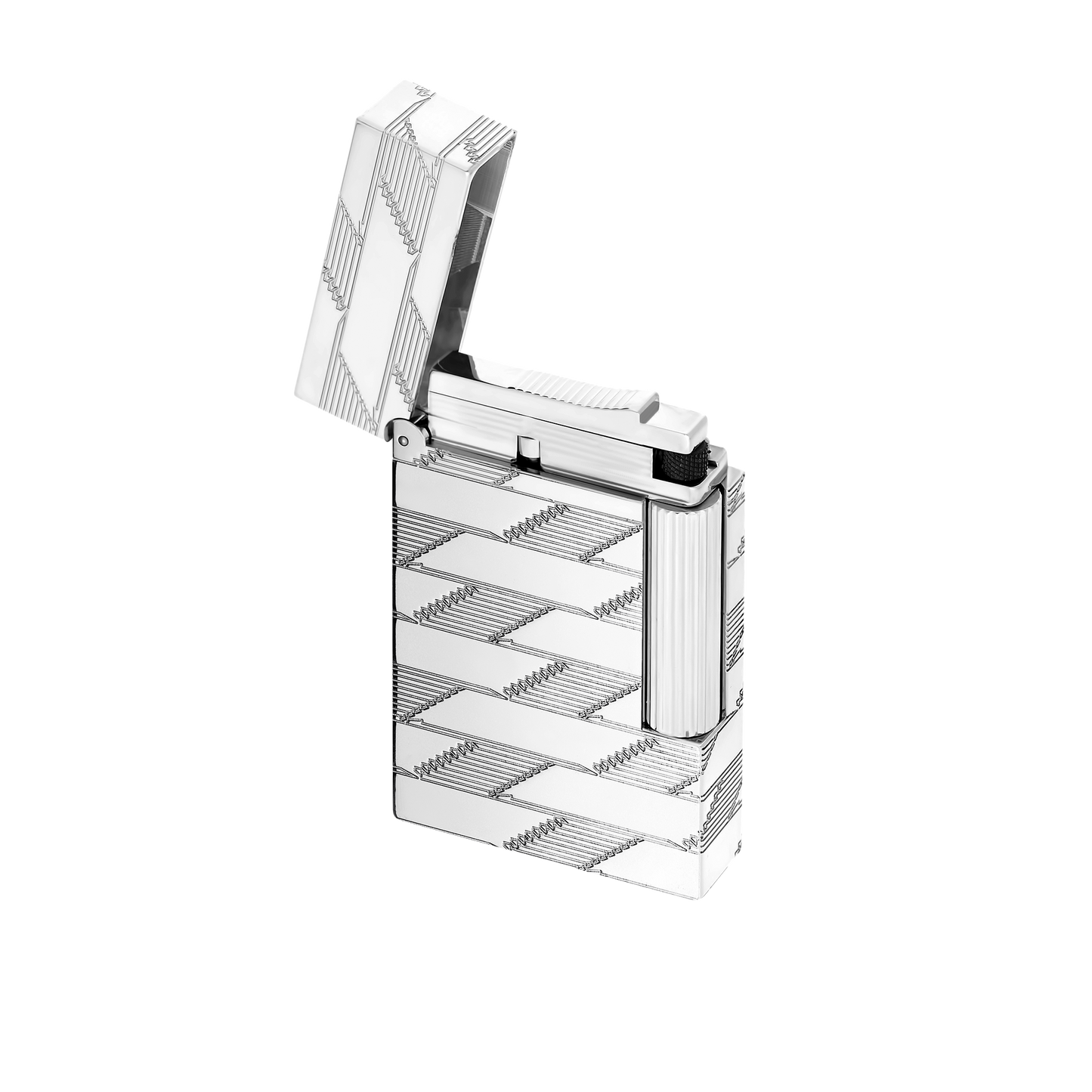 ST Dupont Lighter Ligne 2 Monogram, Palladium, Ltd. Edt., Silver