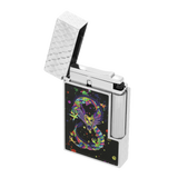 ST Dupont Feuerzeug Ligne 2 Dragon, Palladium, Ltd. Edt., Schwarz