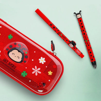 Legami Two-Tone Ballpoint Pen, Click&Clack, Ladybug