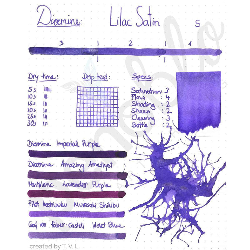 Penoblo Tintenprobe, Diamine Shimmering, Lilac Satin