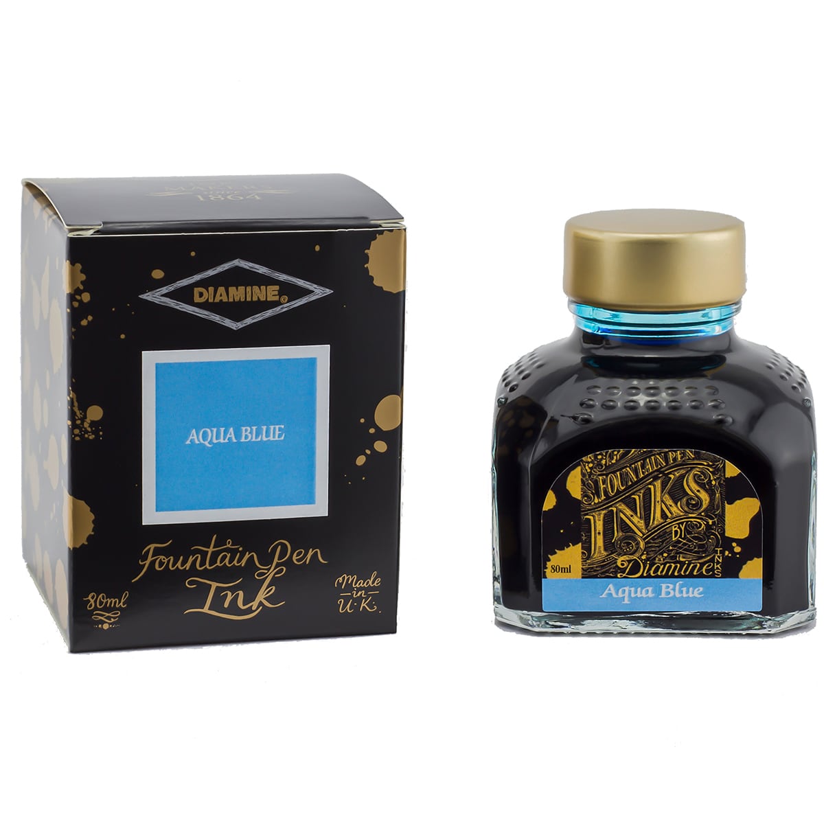 Diamine Tintenglas Penoblo Fueller Premium 47 Aqua Blue 80 ml
