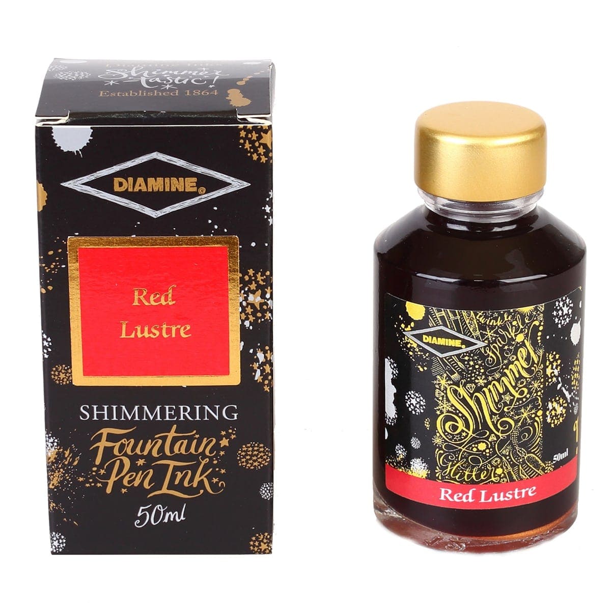Diamine, Tintenprobe, Shimmering, Red Lustre, 5ml