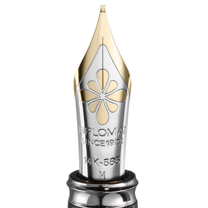 Diplomat, Excellence A2 Fountain Pen, lacquered, 14K Nib, black