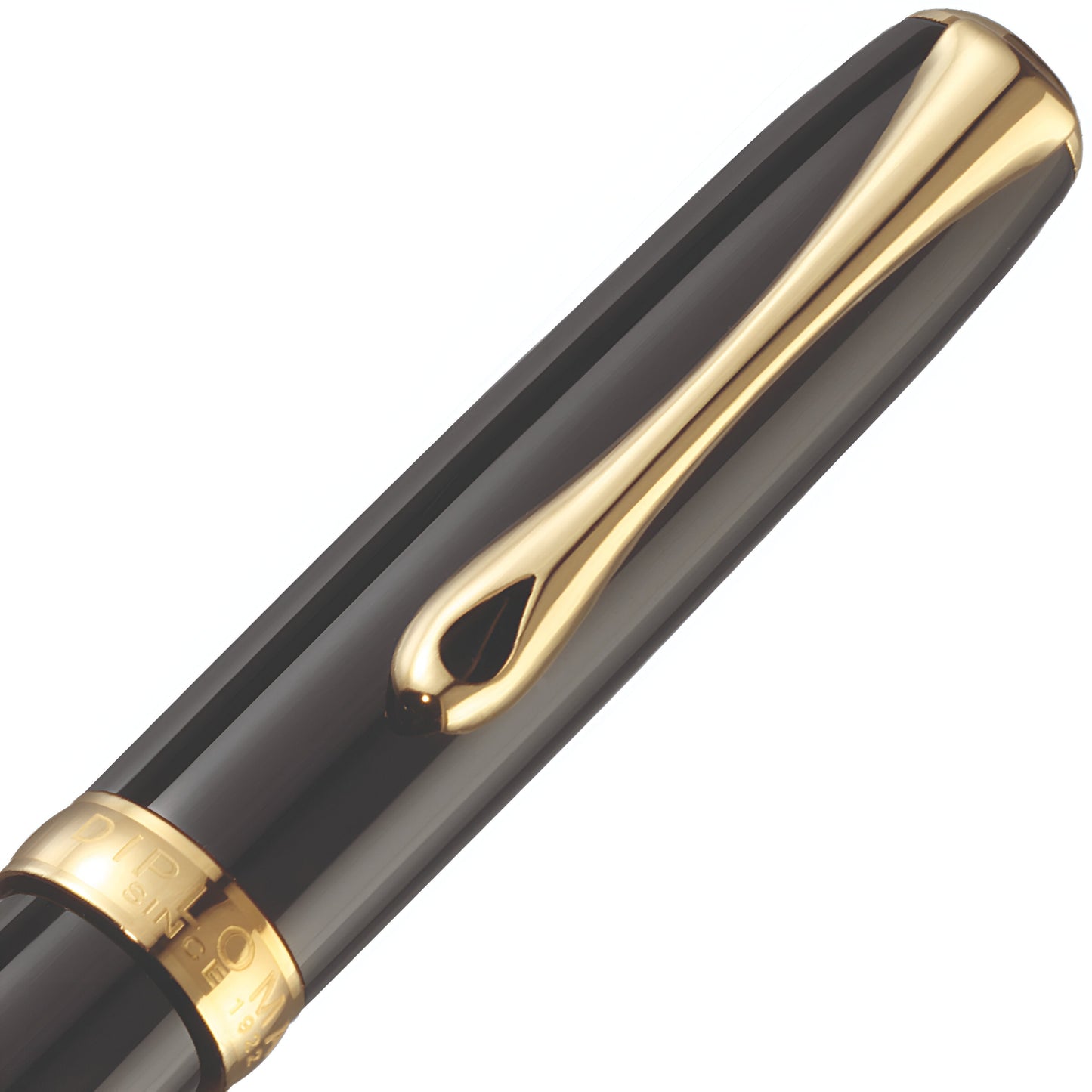 Diplomat Excellence A2 fountain pen, lacquered, gold-plated, 14K nib, black