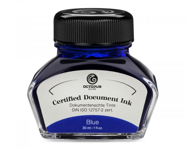 Octopus Fluids Fountain Pen Ink Document Inks Blue certified according to DIN ISO 12757-2 30 ml