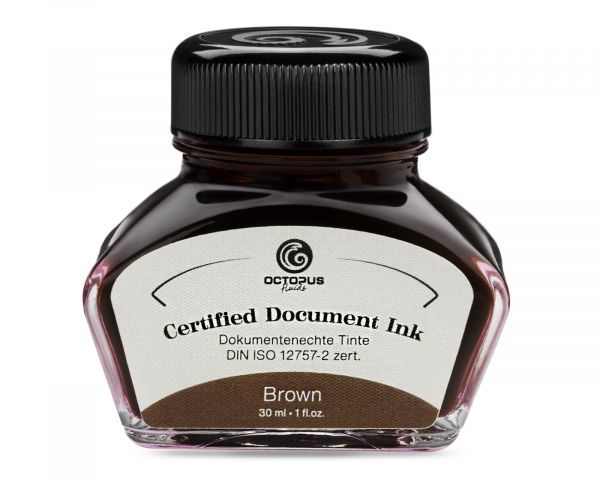Octopus Fluids Document-Proof Fountain Pen Ink Brown DIN ISO 12757-2
