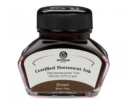 Octopus Fluids Document-Proof Fountain Pen Ink Brown DIN ISO 12757-2