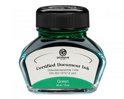 Octopus Fluids Document-Proof Fountain Pen Ink Document Ink Green 30 ml