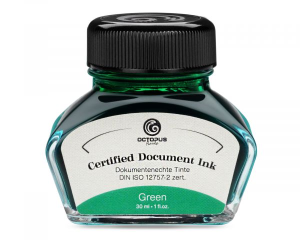 Octopus Fluids Document-Proof Fountain Pen Ink Document Ink Green 30 ml