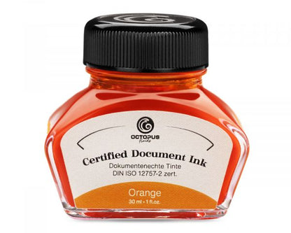 Octopus Fluids Dokumentenechte Füllhaltertinte Document Ink Orange DIN ISO 12757-2 zertifiziert