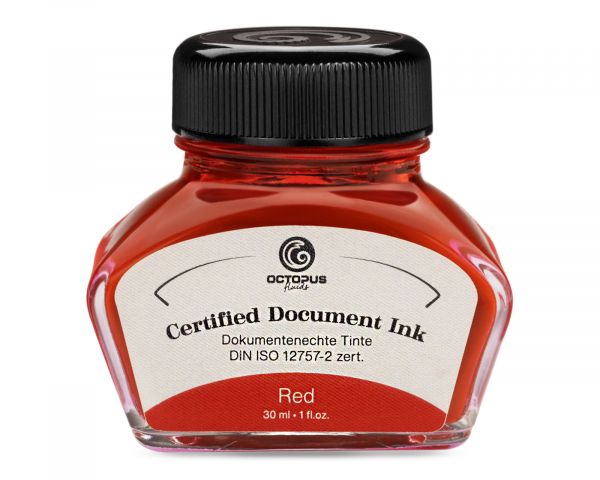 Octopus Fluids Dokumentenechte Füllhaltertinte Document Ink Rot Ltd. Edt. 30 ml