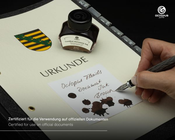Octopus Fluids Document-Proof Fountain Pen Ink Brown DIN ISO 12757-2