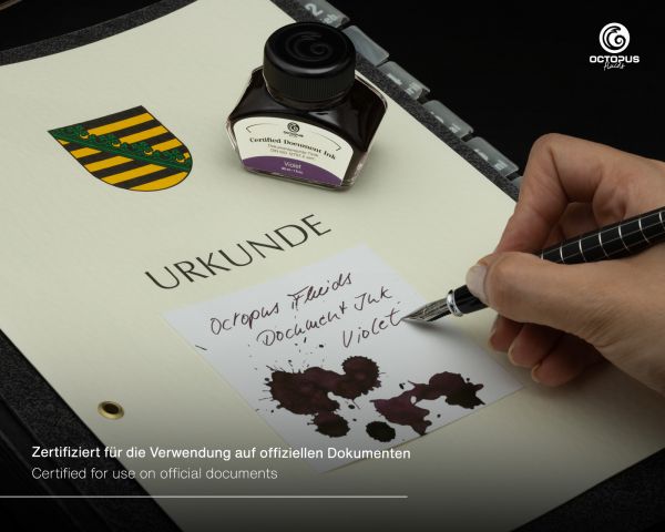 Octopus Fluids Document-Proof, Pigmented Fountain Pen Ink Document Inks Violet Ltd. Edt., 30 ml