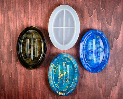 Octopus Office GmbH Silicone Mold Soap Dish Oval 14 x 10 cm
