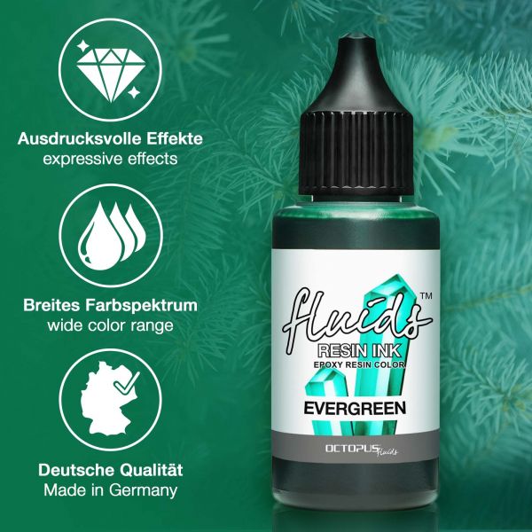 Octopus Fluids Resin Ink EVERGREEN Alcohol Ink Resin Ink for Casting Resin green