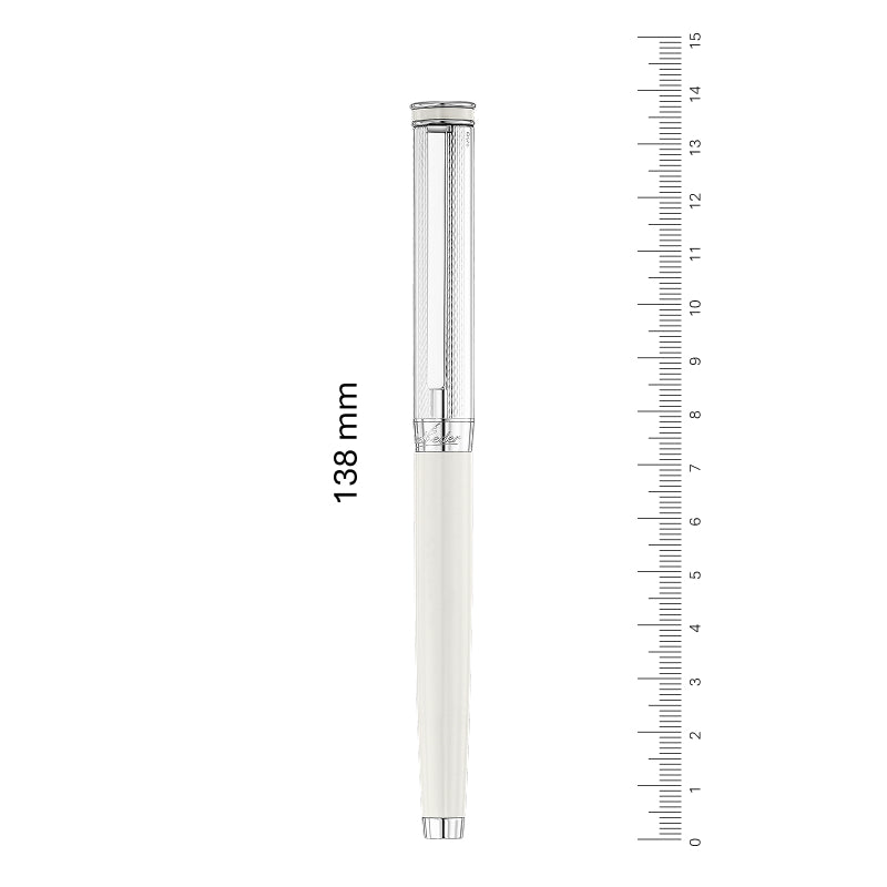 Waldmann, Fountain Pen Edelfeder, Grained, Lacquered, 18K Nib, White