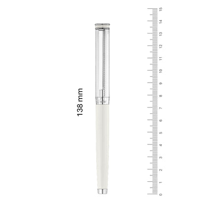 Waldmann, Fountain Pen Edelfeder, Grained, Lacquered, 18K Nib, White