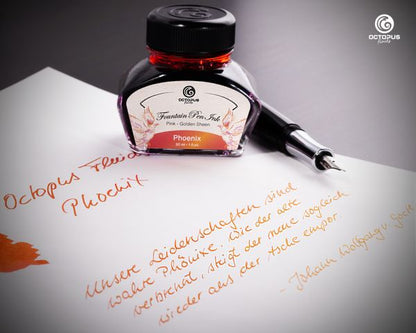 Octopus Fluids Füllhaltertinte Sheen Ink Kollektion Phoenix Orange Ltd. Edt. 30 ml
