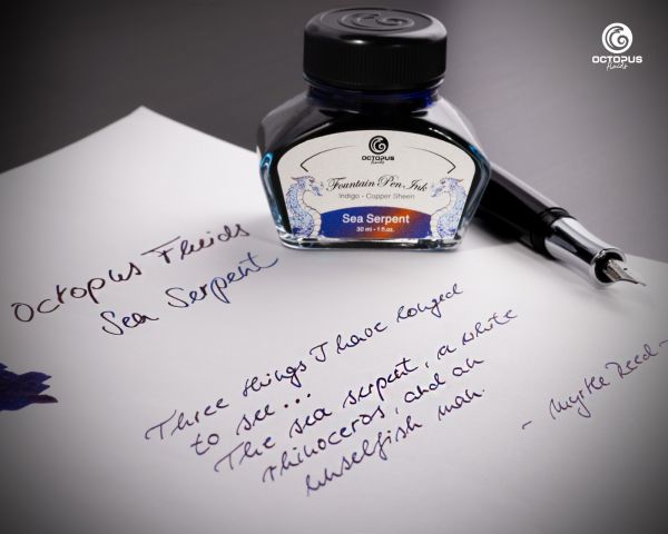 Octopus Fluids Füllhaltertinte Sheen Ink Sea Serpent Blau mit Metallic-Sheen