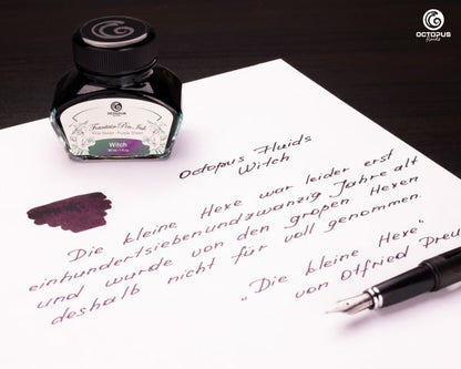 Octopus Fluids Fountain Pen Ink Sheen Ink Collection Witch Green with Purple Metallic Sheen Ltd. Edt. 30 ml