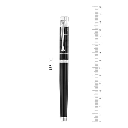 Waldmann, Tango fountain pen, Ring, lacquered, 18K nib, black