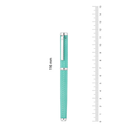 Waldmann, Liberty fountain pen, Waves, guilloched, aquamarine