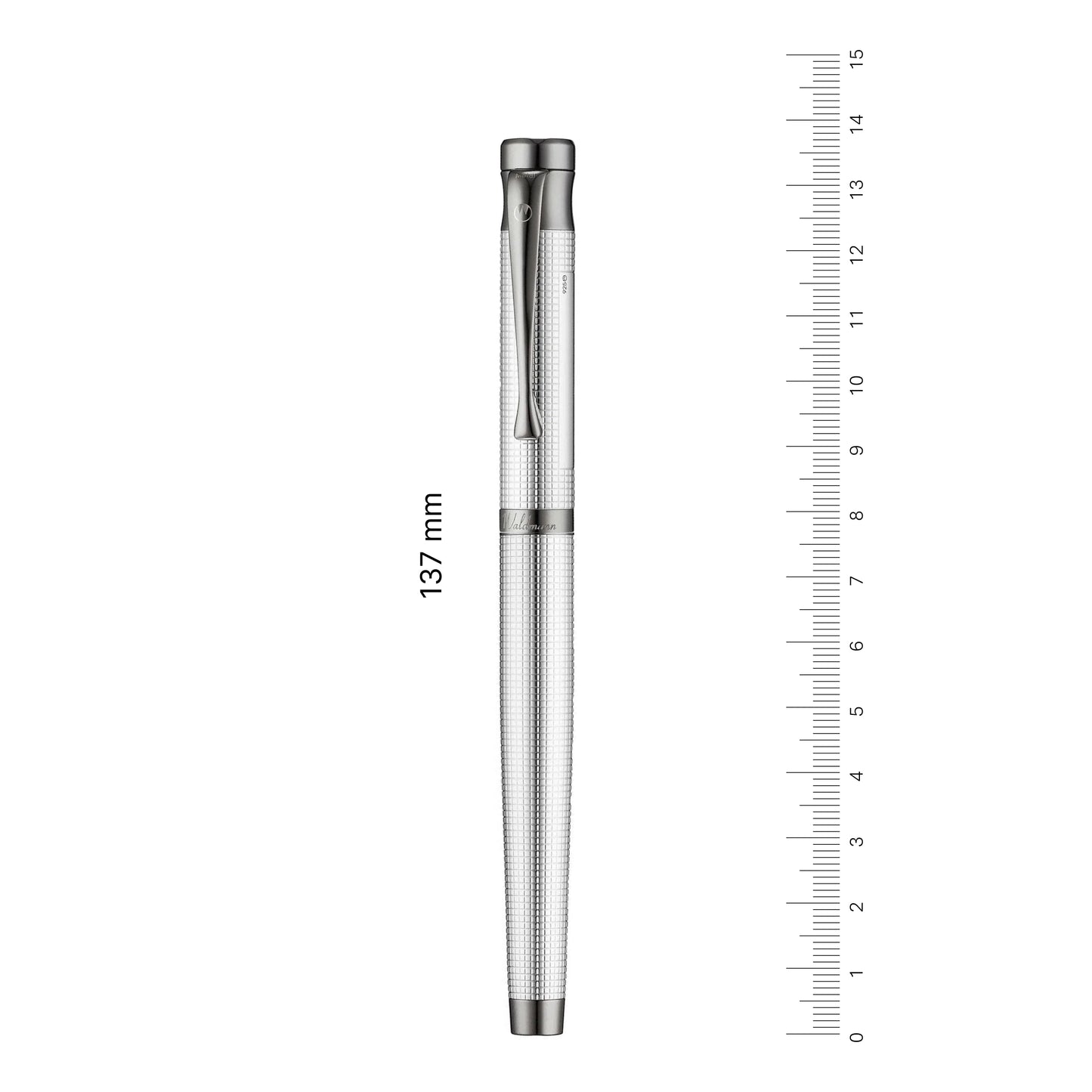 Waldmann, Füller Tango, Pyramid, ruthenium-plattiert, 18K Feder, silber