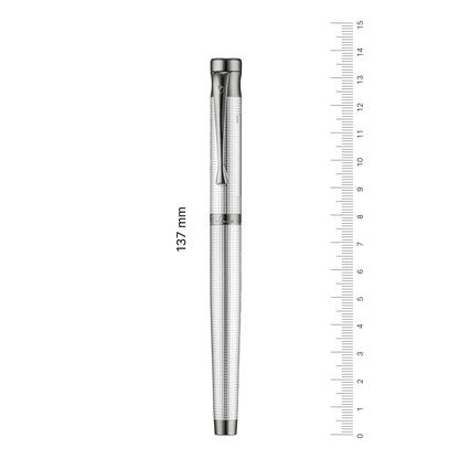 Waldmann, Füller Tango, Pyramid, ruthenium-plattiert, 18K Feder, silber