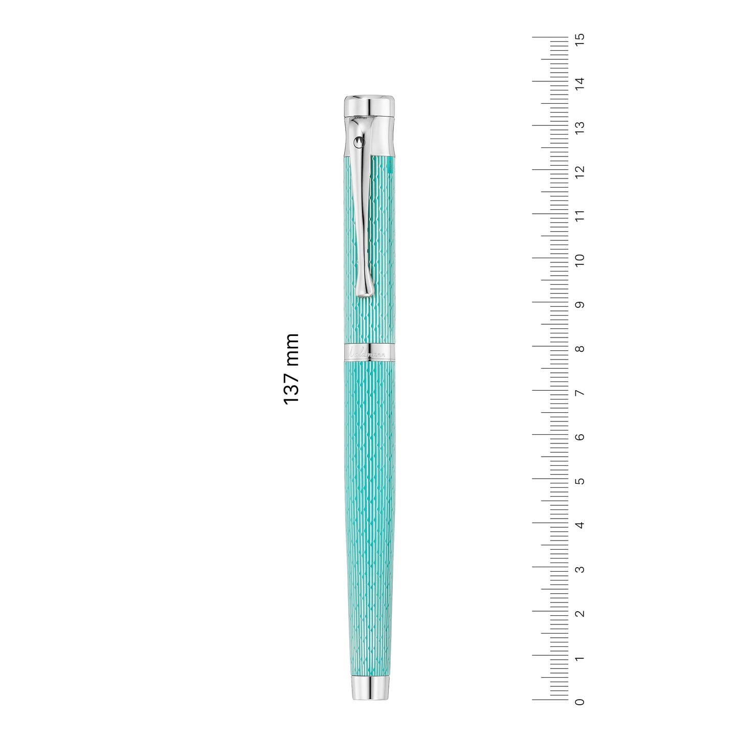 Waldmann, Tango fountain pen, Imagination, guilloche, 18K nib, aquamarine