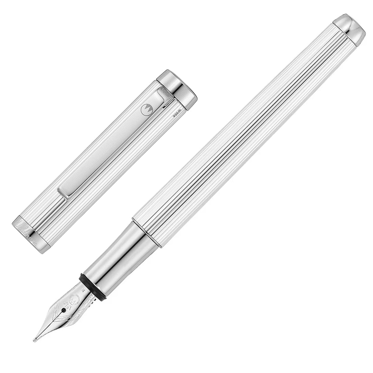 Waldmann, Füller Liberty, Nadelstreifen, guillochiert, silber